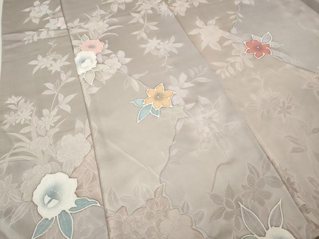 平和屋着物●上質な小紋　地紋起こし　草花文　正絹　逸品　CABL8435ut