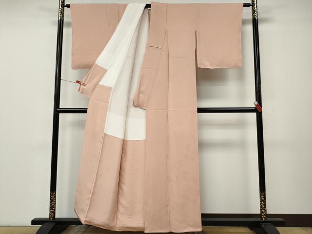 平和屋着物●上質な色無地　舞葉地紋　一斤染色　正絹　逸品　CABL8437ut