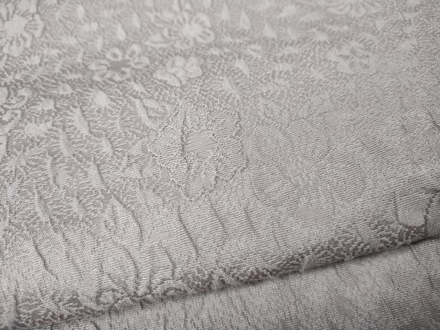 平和屋着物●上質な色無地　辻が花地紋　牡丹鼠色　ロング丈　正絹　逸品　CABL8438ut