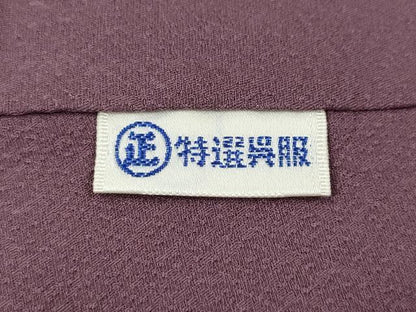 平和屋着物●上質な色無地　花唐草地紋　京紫色　正絹　逸品　未使用　CABL8439ut