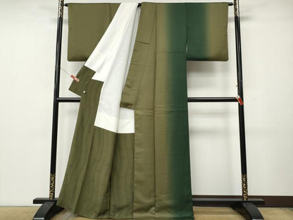 平和屋着物●染色作家　斉藤三才　訪問着　霞文　暈し染め　正絹　逸品　CABL8441ut