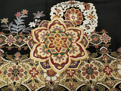 平和屋着物●豪華黒留袖　駒刺繍　正倉院花文　金彩　そごう扱い　正絹　逸品　CABL8443ut