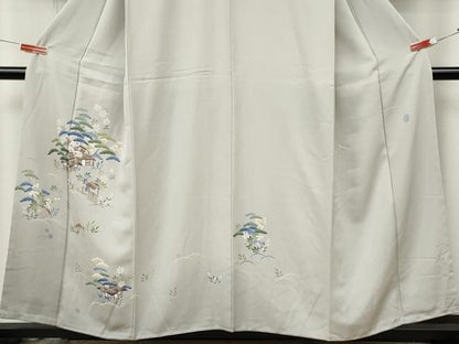 平和屋着物●本加賀友禅作家　南 克治　訪問着　風景草花文　正絹　逸品　未使用　CABL8448ut