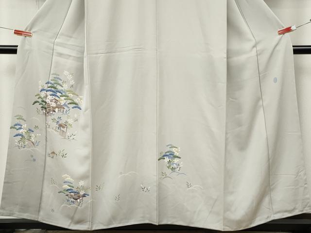 平和屋着物●本加賀友禅作家　南 克治　訪問着　風景草花文　正絹　逸品　未使用　CABL8448ut
