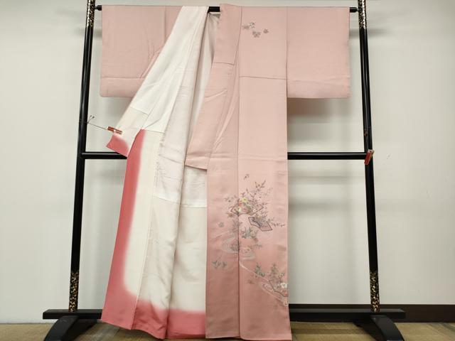 平和屋着物●中国三大刺繍　相良刺繍　総刺繍　訪問着　地紙流水花文　暈し染め　正絹　逸品　CABL8449ut
