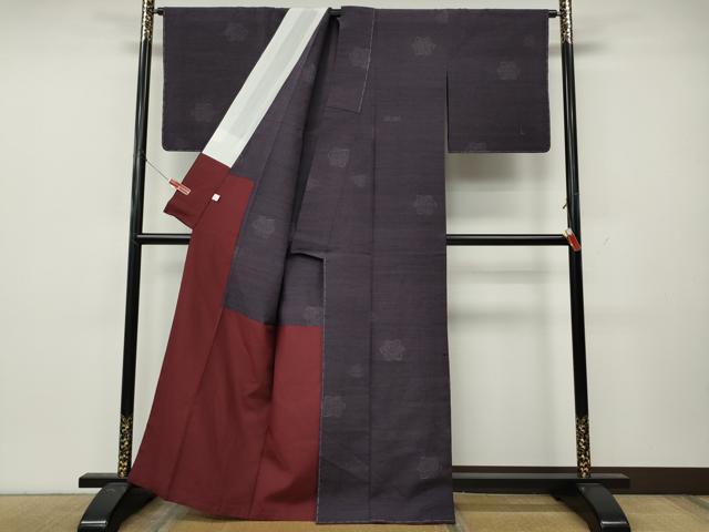 平和屋着物●結城紬　80亀甲　舞花文　飛び亀甲柄　正絹　逸品　未使用　CABL8457ut