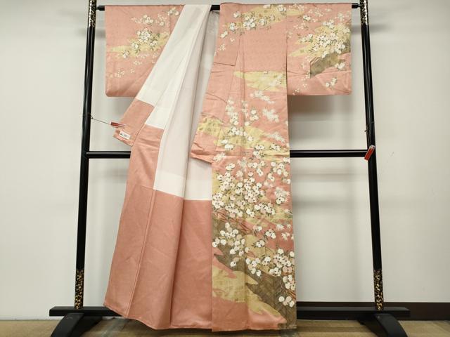 平和屋着物●訪問着　駒刺繍　エ霞枝花文　金彩　やまと誂製　正絹　逸品　CABL8466ut