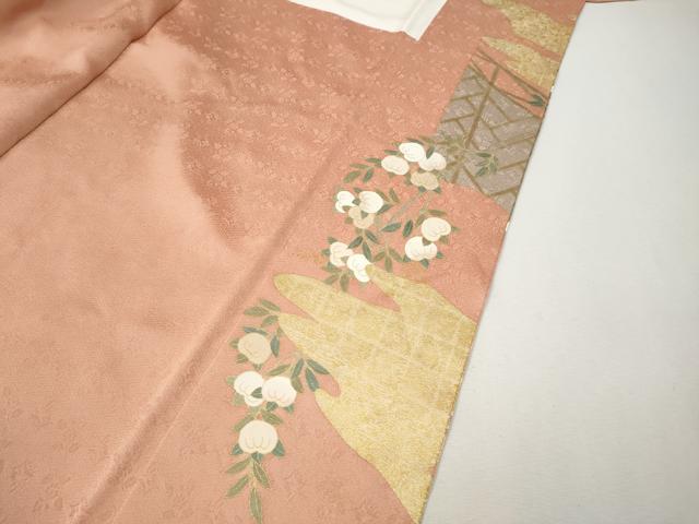 平和屋着物●訪問着　駒刺繍　エ霞枝花文　金彩　やまと誂製　正絹　逸品　CABL8466ut