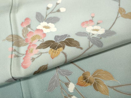 平和屋着物●訪問着　友禅　作家物　枝花文　暈し染め　正絹　逸品　CABL8471ut