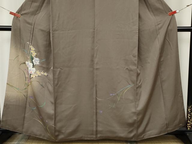 平和屋着物●訪問着　手描き　草花文　暈し染め　正絹　逸品　CABL8500ut