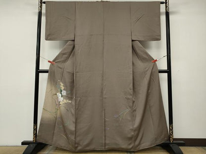 平和屋着物●訪問着　手描き　草花文　暈し染め　正絹　逸品　CABL8500ut