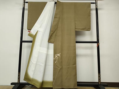 平和屋着物●色留訪問着　紬地　蓑虫　横笛　正絹　逸品　CABL8501ut