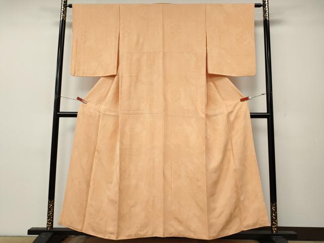 平和屋着物●上質な色無地　正倉院花地紋　洒落柿色　正絹　逸品　CABL8510ut