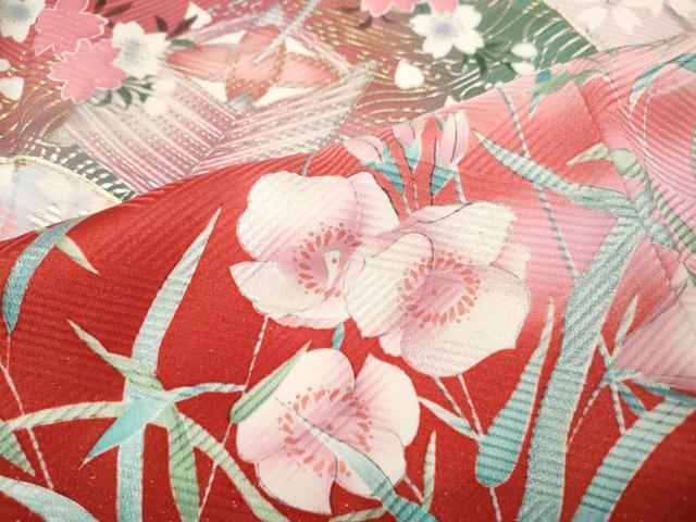 平和屋着物●大正の浮世絵師　竹久夢二　夢二ロマン　振袖　地紙糸巻き花文　暈し染め　金彩　正絹　逸品　CABL8513ut