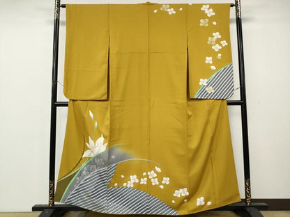 平和屋着物●小振袖　二尺袖　舞花文　暈し染め　金彩　正絹　逸品　CABL8516ut