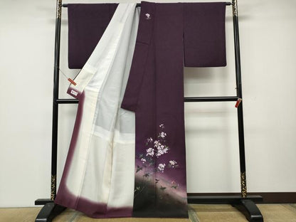 平和屋着物●訪問着　手描き　刺繍　草花文　暈し染め　やまと誂製　正絹　逸品　CABL8527ut
