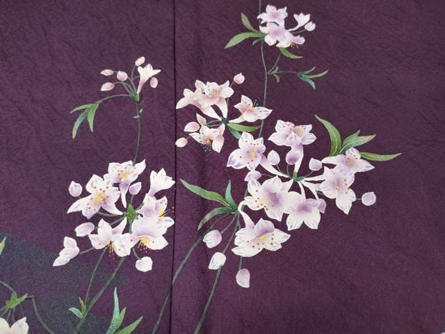 平和屋着物●訪問着　手描き　刺繍　草花文　暈し染め　やまと誂製　正絹　逸品　CABL8527ut