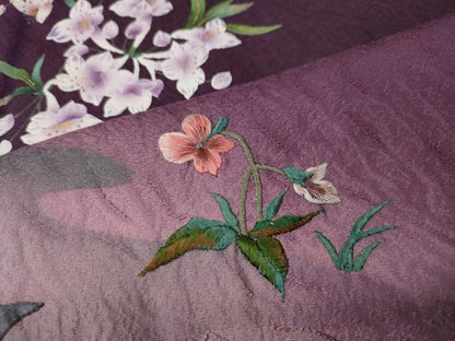 平和屋着物●訪問着　手描き　刺繍　草花文　暈し染め　やまと誂製　正絹　逸品　CABL8527ut