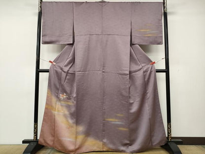 平和屋着物●訪問着　総刺繍　駒刺繍　花筏　暈し染め　金銀彩　正絹　逸品　CABL8529ut