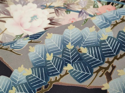 平和屋着物●豪華黒留袖　作家物　草花文　正絹　逸品　CABL8533ut