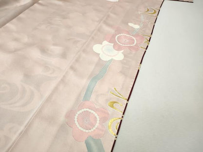 平和屋着物●豪華振袖　駒刺繍　流水枝梅文　暈し染め　金彩　正絹　逸品　CABL8542ut