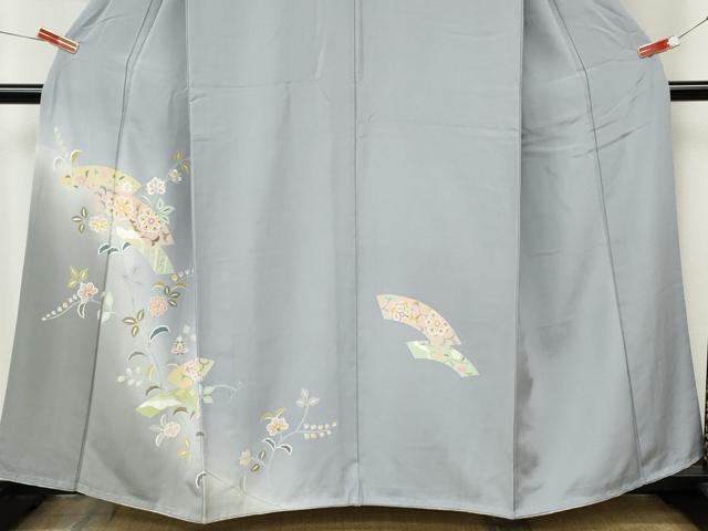 平和屋着物●訪問着　地紙枝花文　暈し染め　正絹　逸品　CABL8543ut