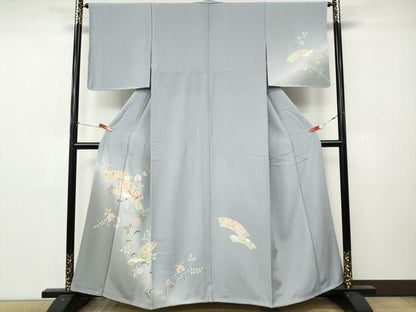 平和屋着物●訪問着　地紙枝花文　暈し染め　正絹　逸品　CABL8543ut