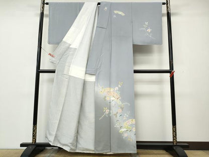 平和屋着物●訪問着　地紙枝花文　暈し染め　正絹　逸品　CABL8543ut