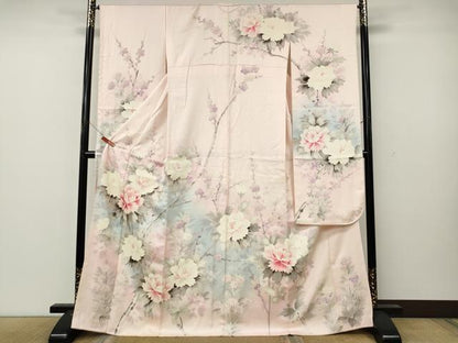 平和屋着物●豪華振袖　作家物　手描き　枝花文　暈し染め　正絹　逸品　CABL8545ut