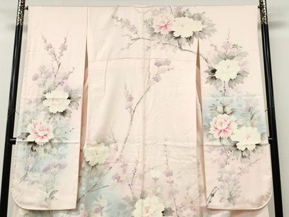 平和屋着物●豪華振袖　作家物　手描き　枝花文　暈し染め　正絹　逸品　CABL8545ut