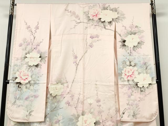平和屋着物●豪華振袖　作家物　手描き　枝花文　暈し染め　正絹　逸品　CABL8545ut