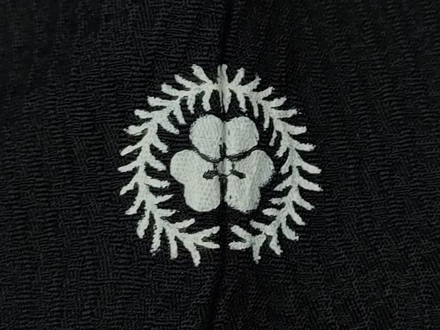 平和屋着物●訪問着　絞り　刺繍　舞花文　黒地　金彩　正絹　逸品　CABL8553ut