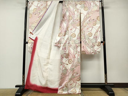 平和屋着物●豪華振袖　源氏車扇面花文　金彩　鈴乃屋扱い　正絹　逸品　CABL8569ut