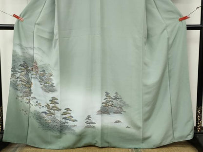 平和屋着物●訪問着　風景松文　暈し染め　金彩　鈴乃屋扱い　正絹　逸品　CABL8582ut