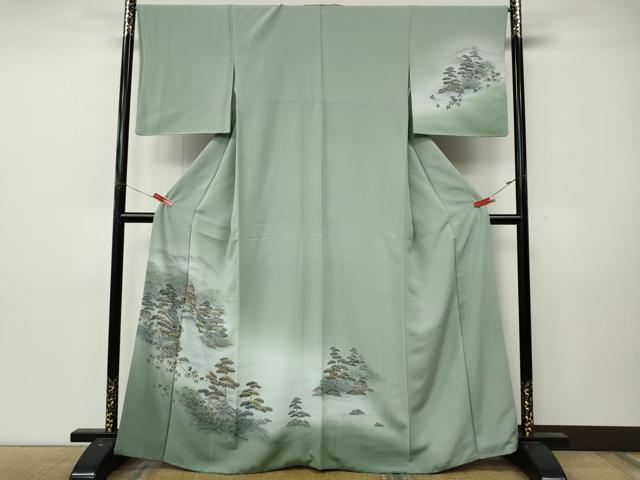 平和屋着物●訪問着　風景松文　暈し染め　金彩　鈴乃屋扱い　正絹　逸品　CABL8582ut