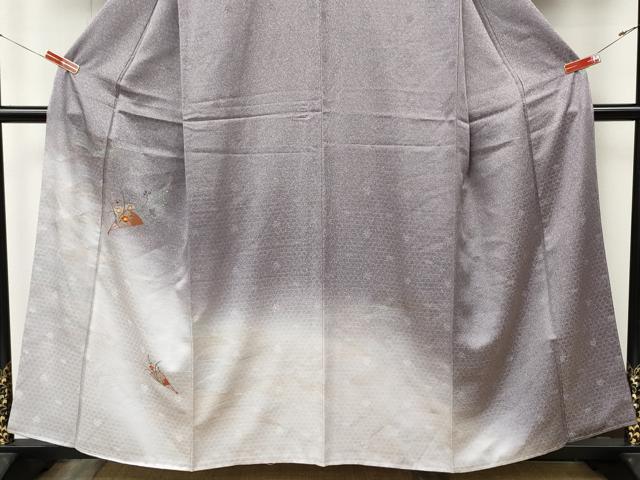 平和屋着物●中国三大刺繍　スワトウ刺繍　汕頭刺繍　総刺繍　訪問着　扇面花文　暈し染め　金彩　正絹　逸品　未使用　CABL8587ut