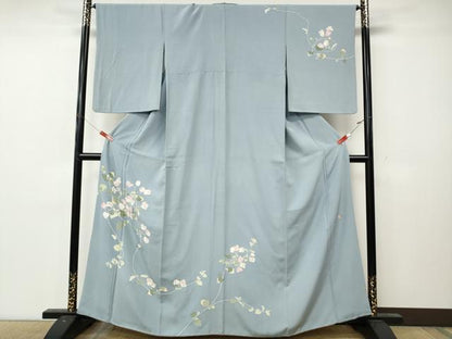 平和屋着物●訪問着　友禅　作家物　枝花文　正絹　逸品　CABL8591ut