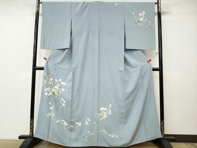 平和屋着物●訪問着　友禅　作家物　枝花文　正絹　逸品　CABL8591ut