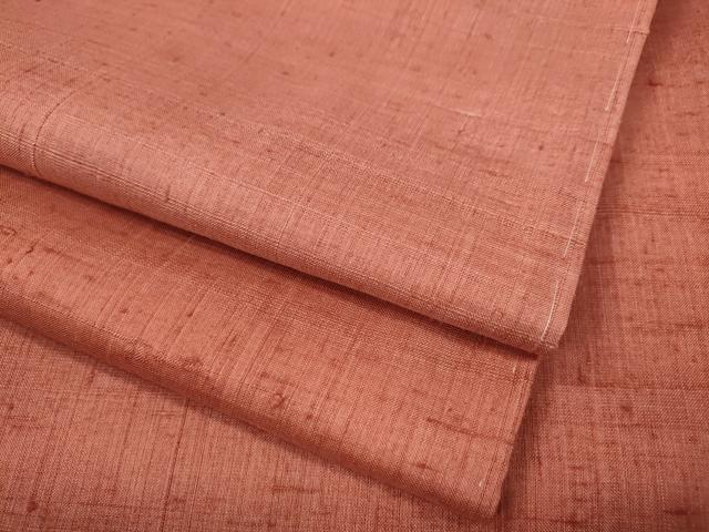 平和屋着物●結城紬　甚三紅色　正絹　逸品　未使用　CABL8602ut