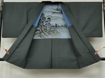平和屋着物●男性　本場大島紬　アンサンブル　100亀甲　総詰め　加照市作　証紙付き　正絹　逸品　CABL8612ut
