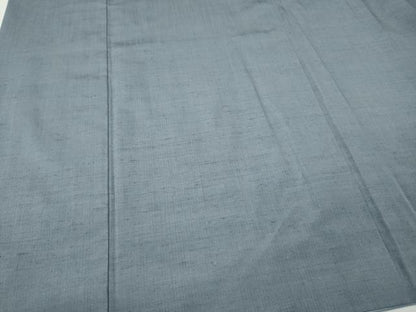 平和屋着物●男性　紬　アンサンブル　灰青色　キングサイズ　正絹　逸品　CABL8614ut