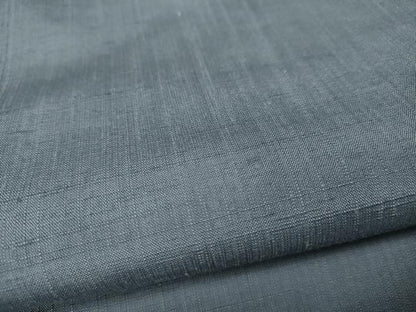 平和屋着物●男性　紬　アンサンブル　灰青色　キングサイズ　正絹　逸品　CABL8614ut