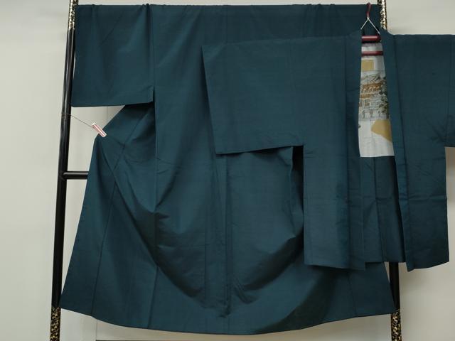 平和屋着物●男性　紬　アンサンブル　褐返色　正絹　逸品　CABL8615ut