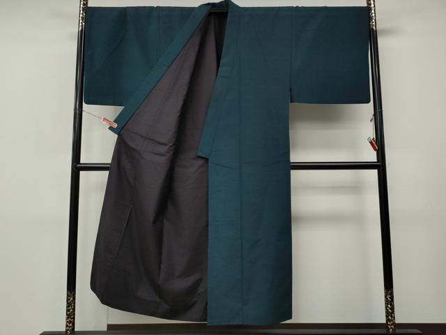 平和屋着物●男性　紬　アンサンブル　褐返色　正絹　逸品　CABL8615ut