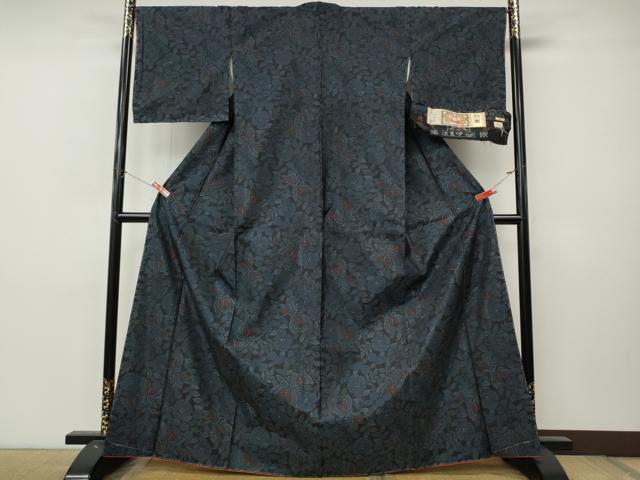 平和屋着物●本場大島紬　花蝶文　大山謹製　やまと誂製　証紙付き　正絹　逸品　未使用　CABL8618ut