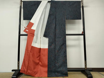 平和屋着物●本場大島紬　花蝶文　大山謹製　やまと誂製　証紙付き　正絹　逸品　未使用　CABL8618ut