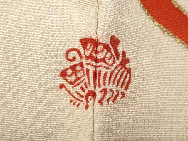 平和屋本店●アンティーク　大正ロマン　振袖　草花文　金彩　正絹　逸品　CABL8630ut