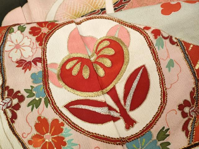 平和屋本店●アンティーク　大正ロマン　振袖　駒刺繍　鼓宝尽くし花文　金彩　正絹　逸品　CABL8632ut