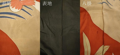 平和屋本店●アンティーク　大正ロマン　振袖　駒刺繍　立波船花文　暈し染め　正絹　逸品　CABL8633ut