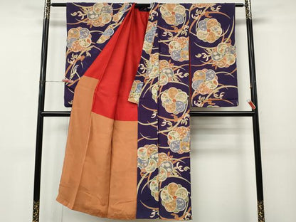 平和屋着物●アンティーク　大正ロマン　小紋　草花尽くし　正絹　逸品　CABL8641ut